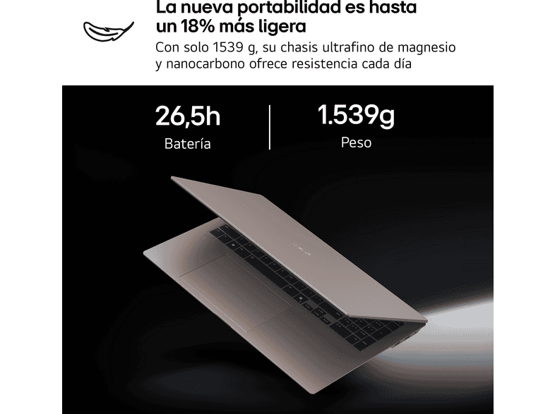 Portátil - LG 17Z90UB-H.AU99BN, 17" WQXGA, Intel® Core™ Ultra X9 388H, 32 GB RAM, 1 TB SSD, Arc™ GPU, Windows 11 Home – imagen 2