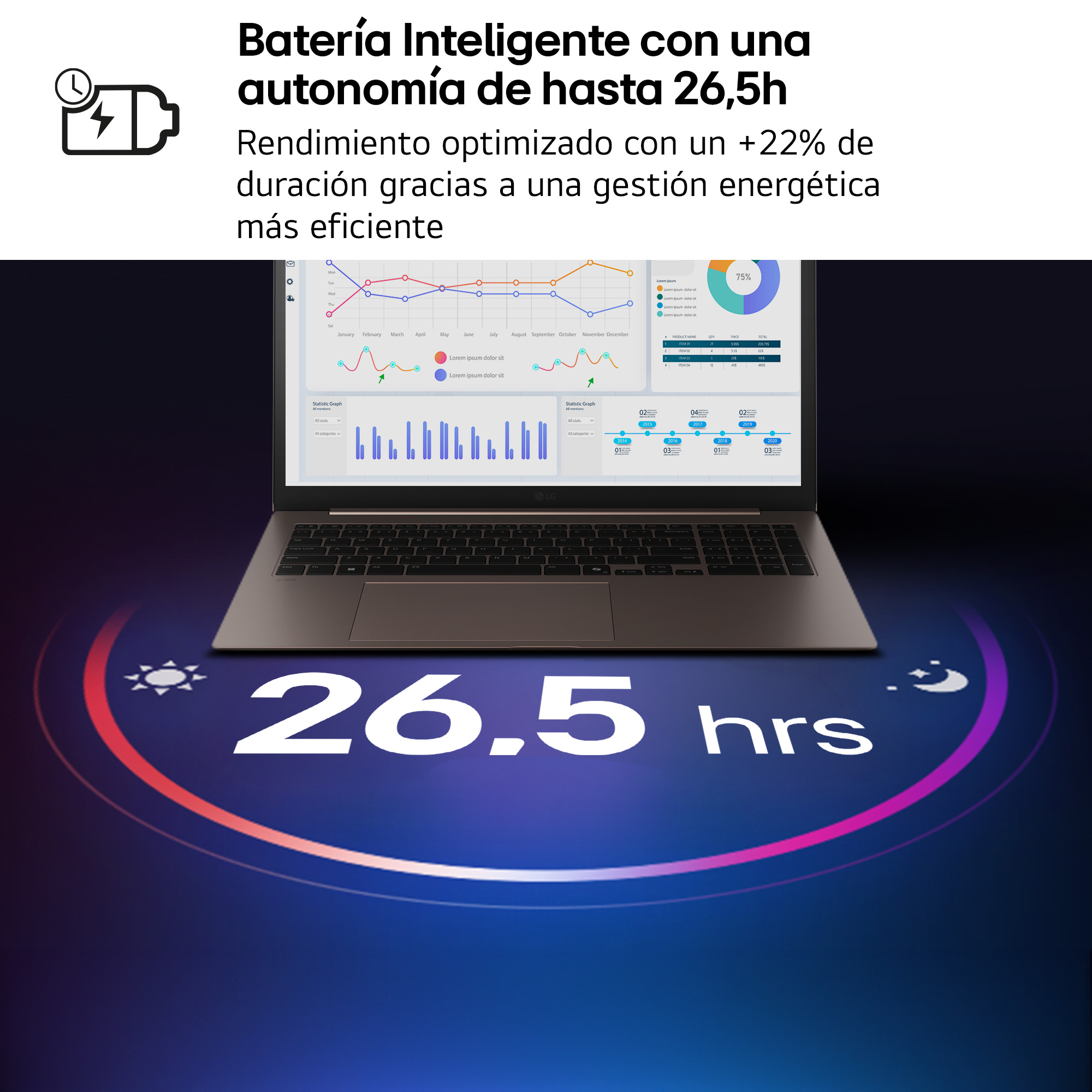 Portátil - LG 17Z90UB-H.AU99BN, 17" WQXGA, Intel® Core™ Ultra X9 388H (16 Cores, 16 treads 5.1 GHz), 32 GB, 1 TB SSD, Arc™ GPU, Windows 11 Home