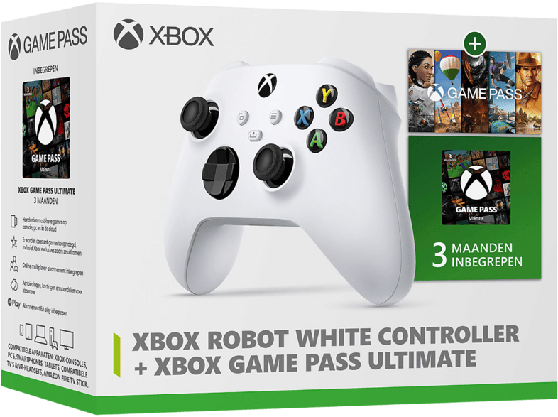 Microsoft Xbox Wireless Controller + Game Pass Ultimate Online 3 Maanden Xbox Series Wit