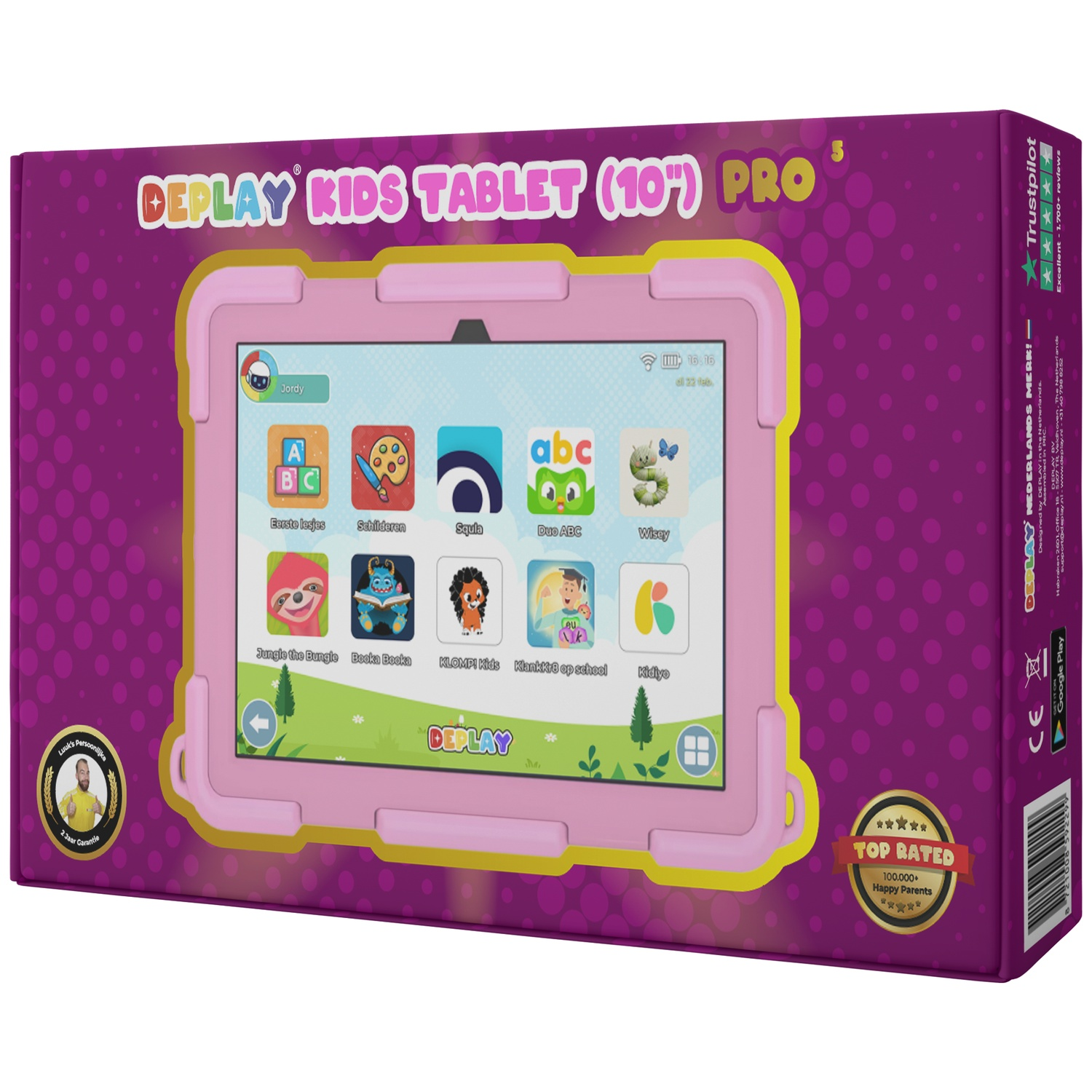 DEPLAY Kids Tablet PRO 5 Roze - Tablet - 8 inch - 64 GB - Wi-Fi - 5G