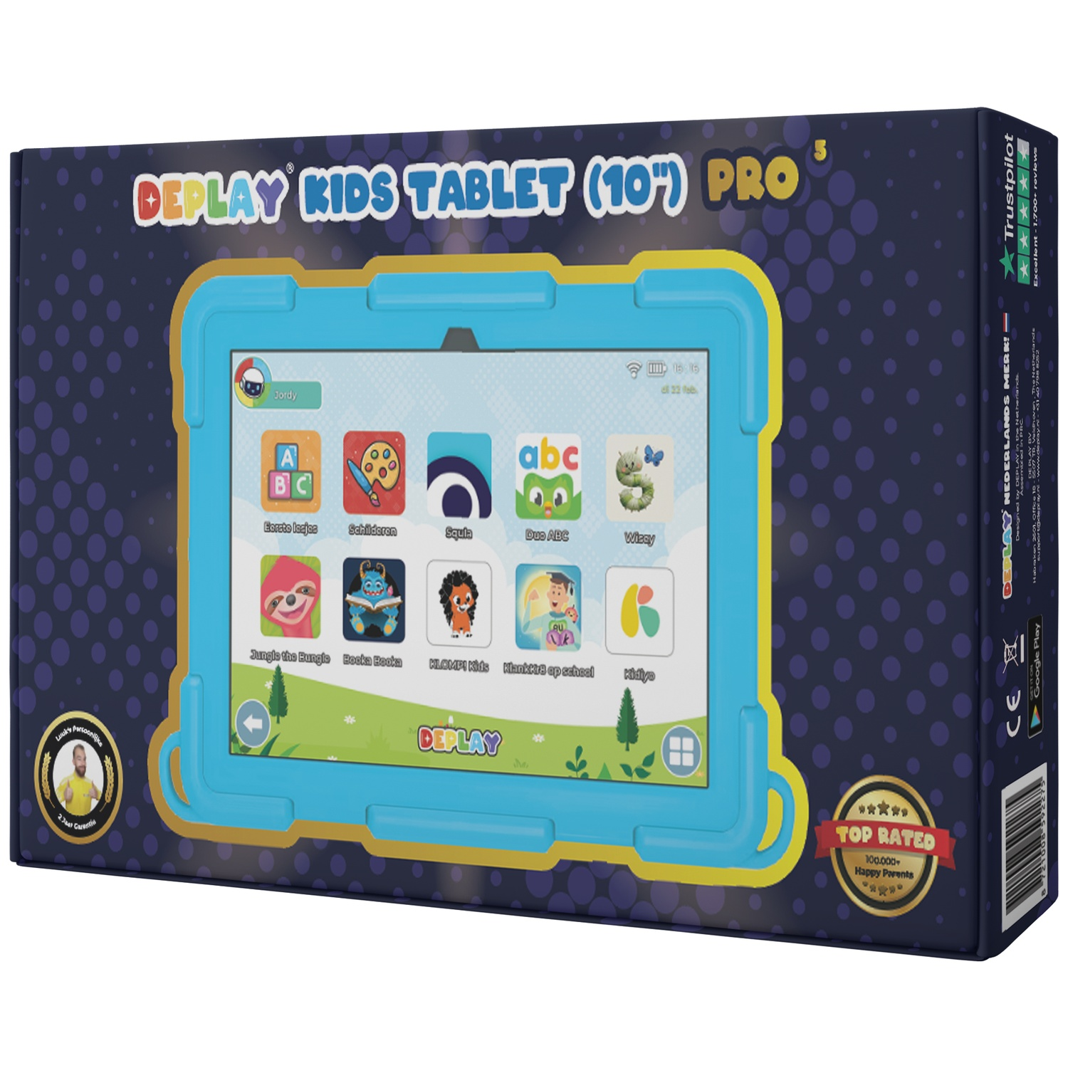 DEPLAY Kids Tablet PRO 5 Blauw - Tablet - 8 inch - 64 GB - Wi-Fi - 5G