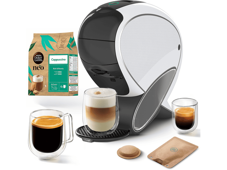 MACCHINA CAFFÈ CAPSULE DE'LONGHI NEO LATTE, Compatibile con Capsule Nescafè Dolce Gusto Neo, Pressione pompa 15 bar, Potenza 1600 W, Serbatoio acqua 1,3 l, Multicolore