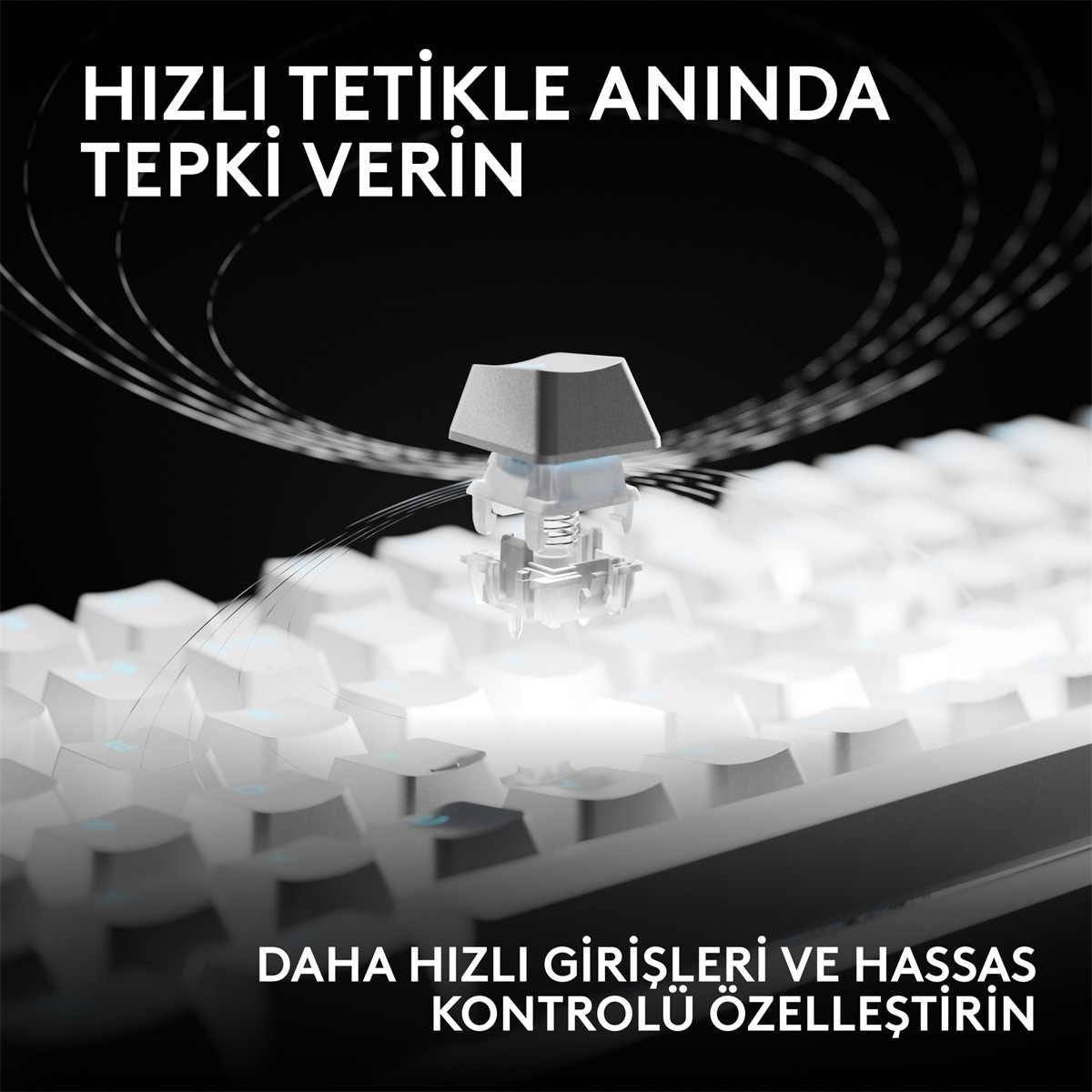 LOGITECH G Pro X2 Rapid TKL Kablolu Oyuncu Klavyesi (Analog - US Layout) Beyaz