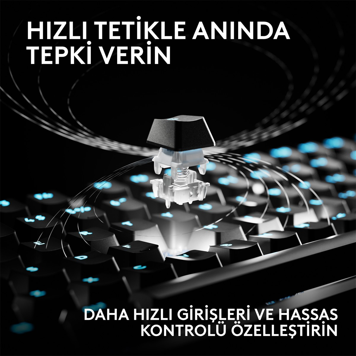LOGITECH G Pro X2 Rapid TKL Kablolu Oyuncu Klavyesi (Analog - US Layout) Siyah