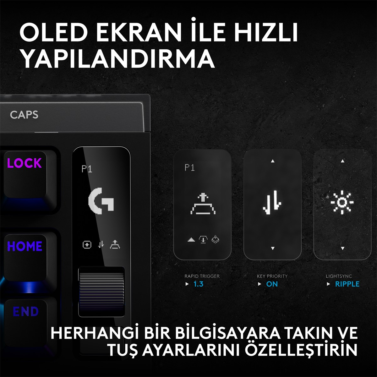 LOGITECH G Pro X2 Rapid TKL Kablolu Oyuncu Klavyesi (Analog - US Layout) Siyah