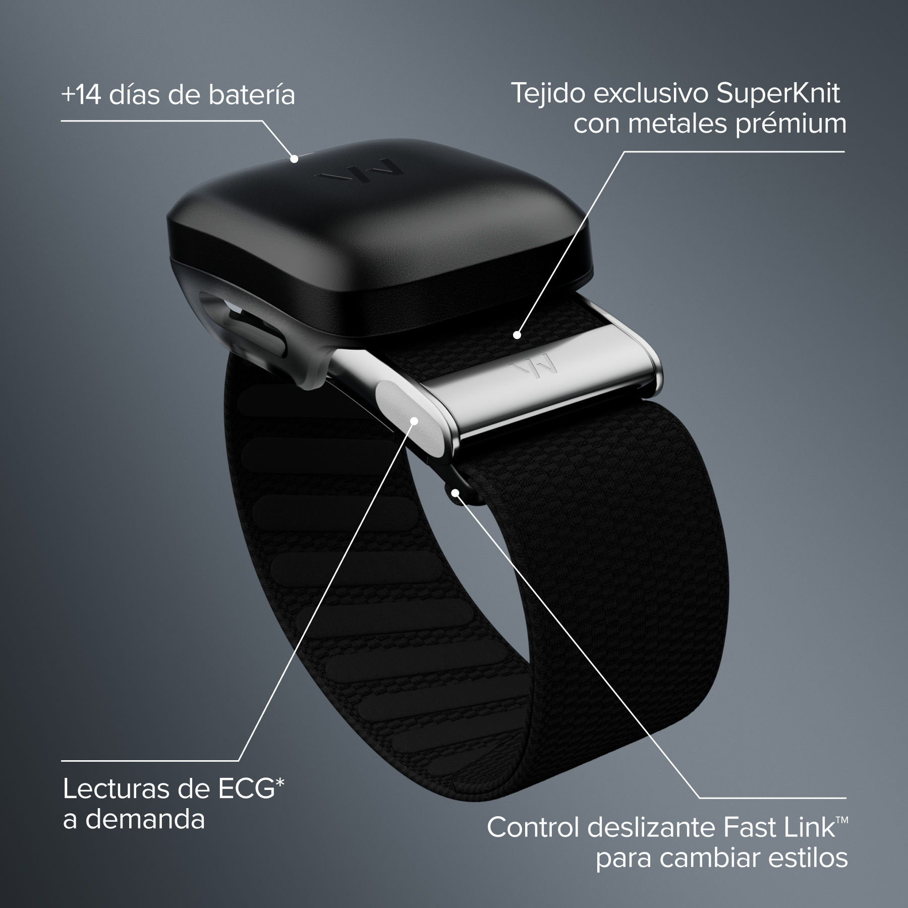 Pulsera de actividad - WHOOP Life, Sin Pantalla, +14 Días Autonomía, ECG de grado médico, Negro