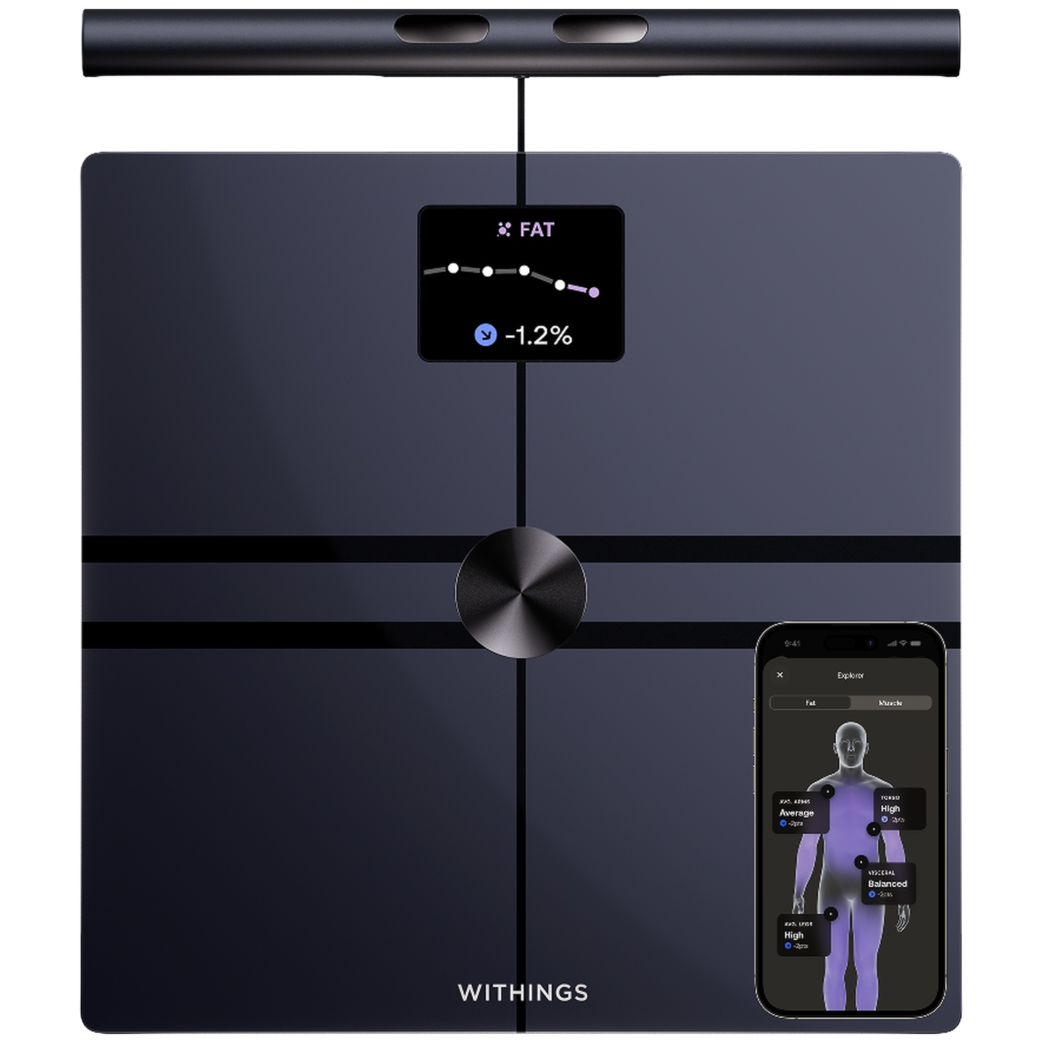 WITHINGS BodyFit - Balance d'analyse corporelle Black