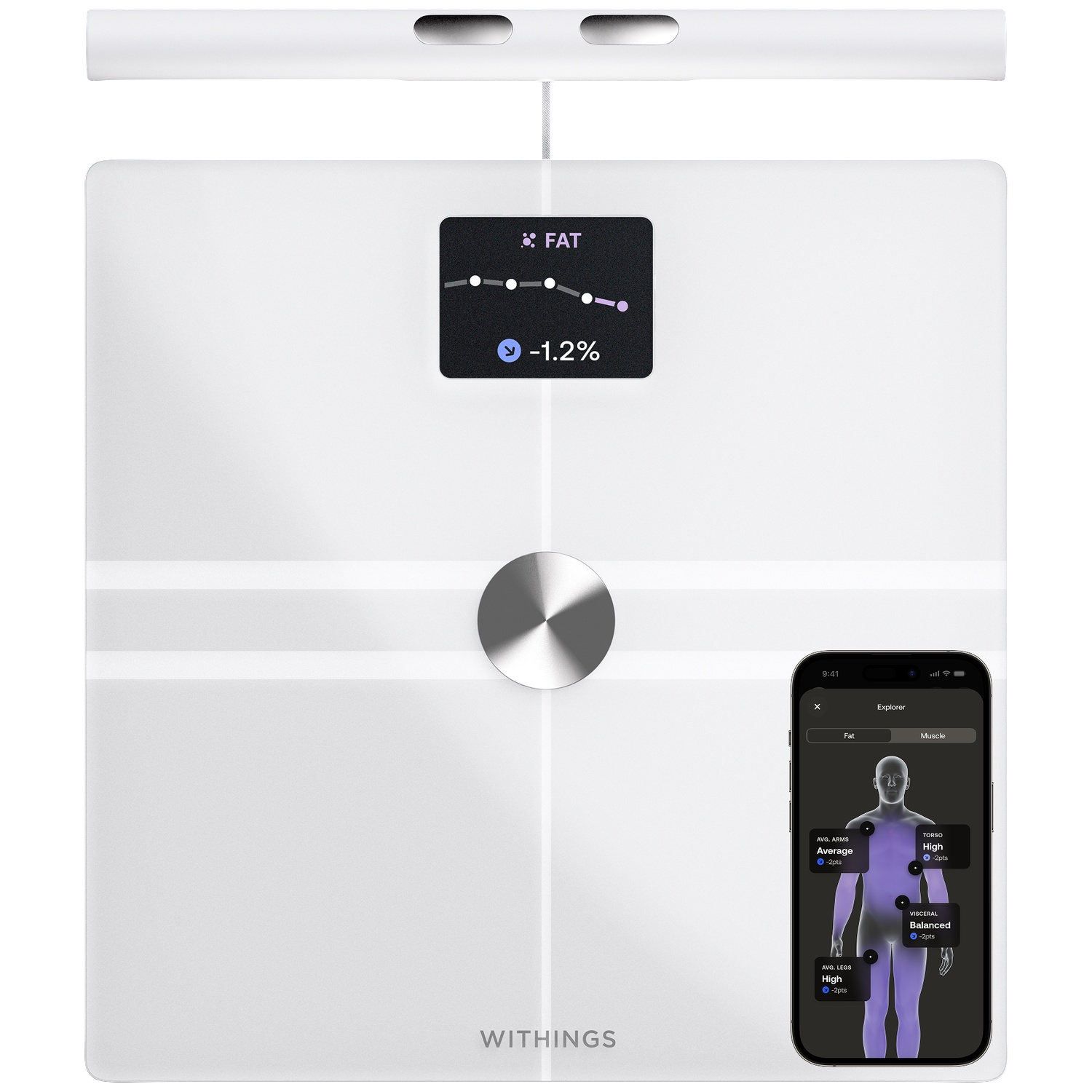 WITHINGS BodyFit - Balance d'analyse corporelle White