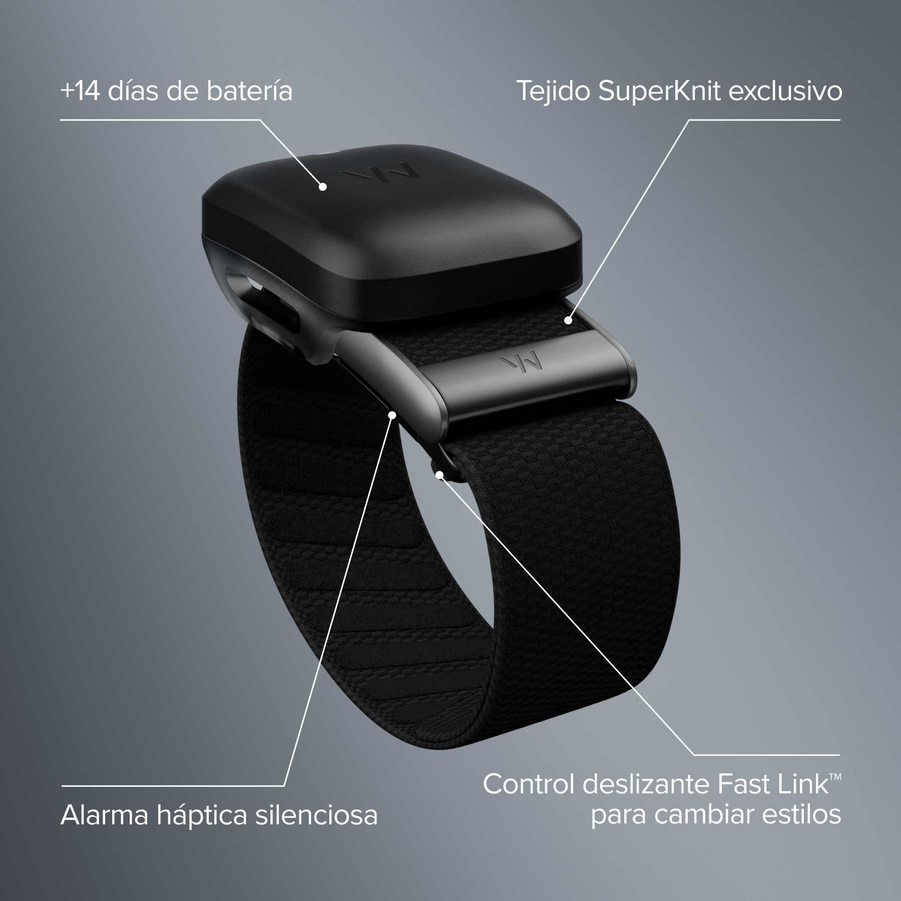 Pulsera de actividad - WHOOP Peak, Sin Pantalla, Más de 14 días de Autonomía, Control de actividad y sueño 24/7, con FC, Negro