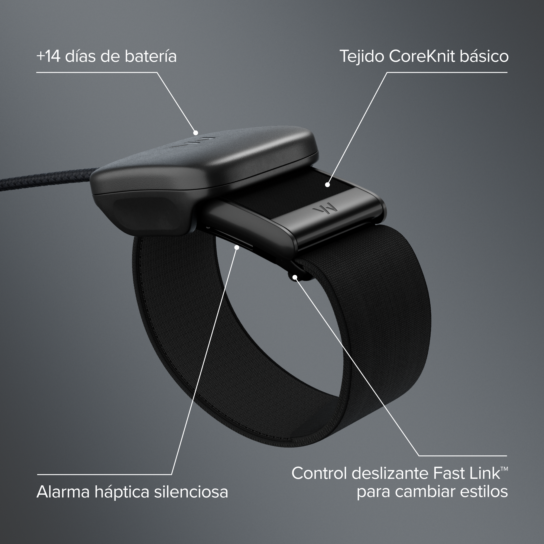 Pulsera de actividad - WHOOP One, Sin pantalla, Hasta 14 días de Autonomía, Control de actividad 24/7 con VO2 máx, Negro