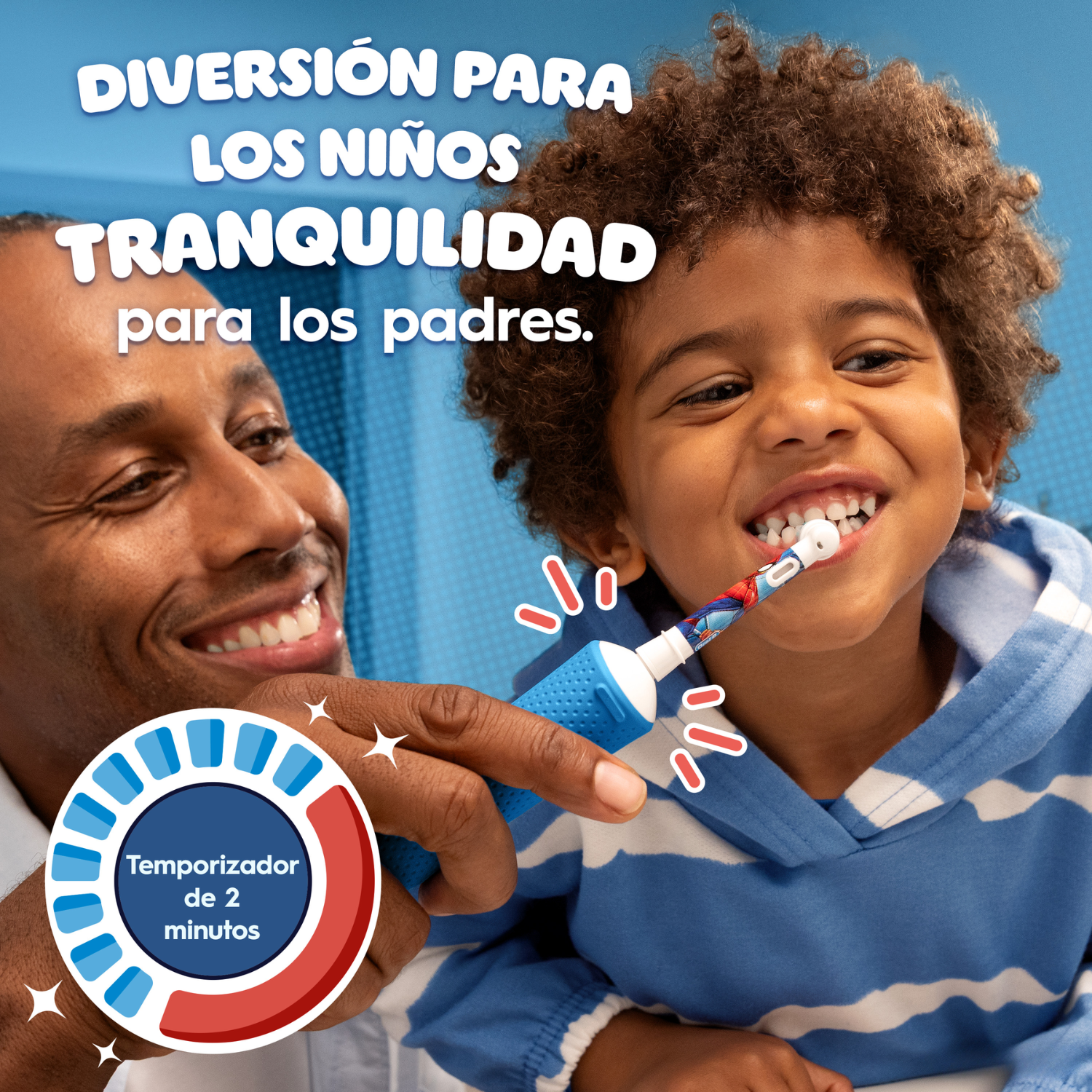 Diversión para los niños. Tranquilidad para los padres. Temporizador de dos minutos.