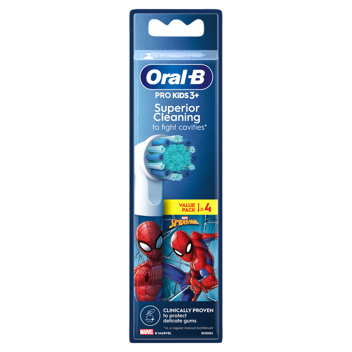 Recambio para cepillo dental - Oral-B Kids, Cabezales De Recambio De Spider-Man, Pack de 4 Unidades
