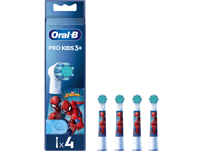 Recambio para cepillo dental - Oral-B Kids, Cabezales De Spider-Man, Pack de 4 Unidades