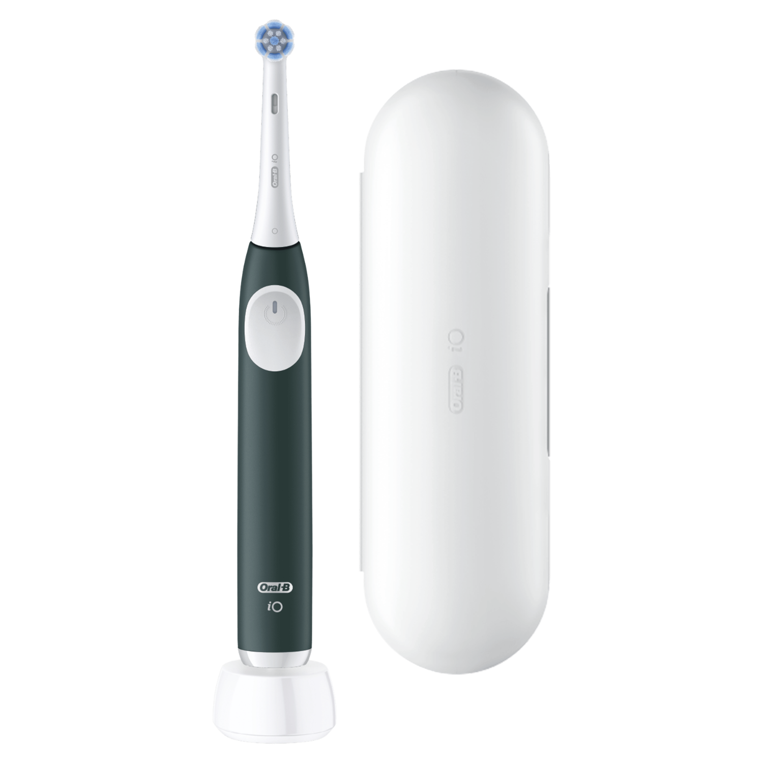 Cepillo eléctrico - Oral-B iO 2, 1 recambio, 3 modos, Temporizador, Sensor de presión, Diseñado por Braun, Verde Bosque