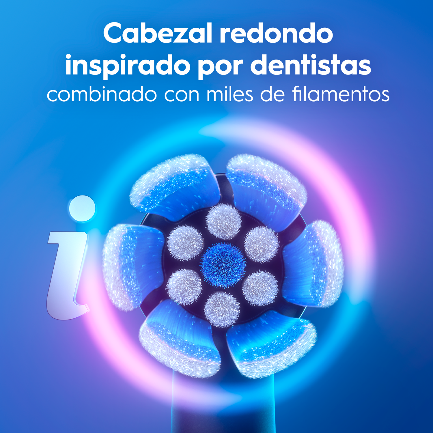 Cabezal redondo inspirado por dentistas combinado con miles de filamentos.