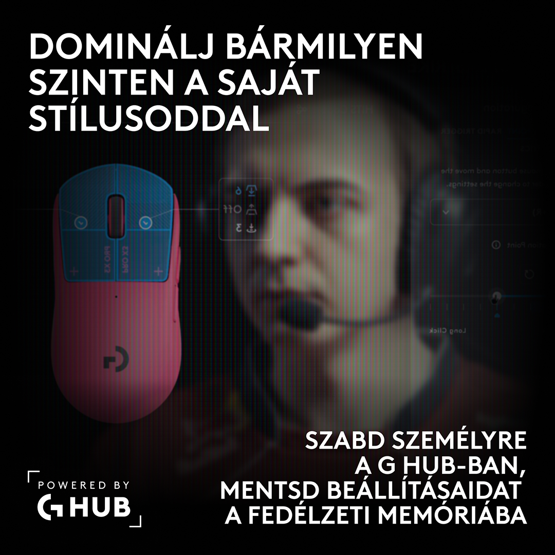 LOGITECH Pro X3 Superstrike Lightspeed, vezeték nélküli optikai egér, 44000dpi, magenta (910-007827)