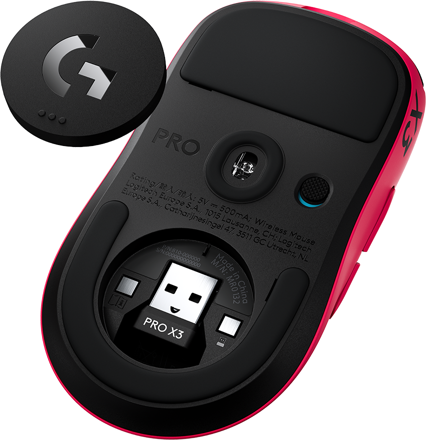LOGITECH Pro X3 Superstrike Lightspeed, vezeték nélküli optikai egér, 44000dpi, magenta (910-007827)