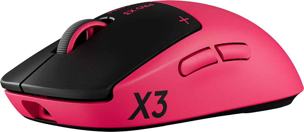 LOGITECH Pro X3 Superstrike Lightspeed, vezeték nélküli optikai egér, 44000dpi, magenta (910-007827)