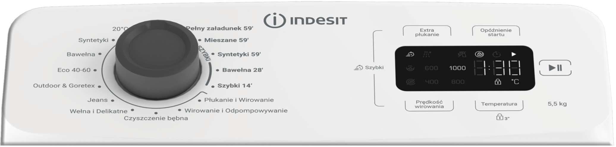 Pralka ładowana od góry INDESIT TI5513EGMTPL 5.5kg 1000 obr. Biały