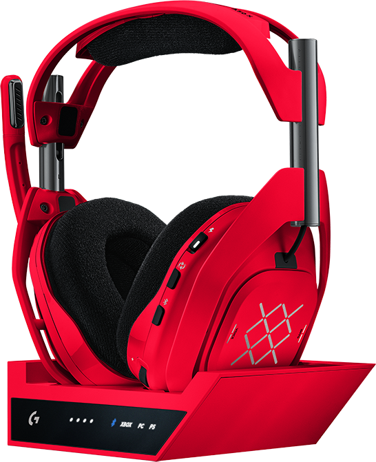LOGITECH A50 X LightSpeed vezeték nélküli fejhallgató mikrofonnal + bázisállomás, Mars piros (939-002281)