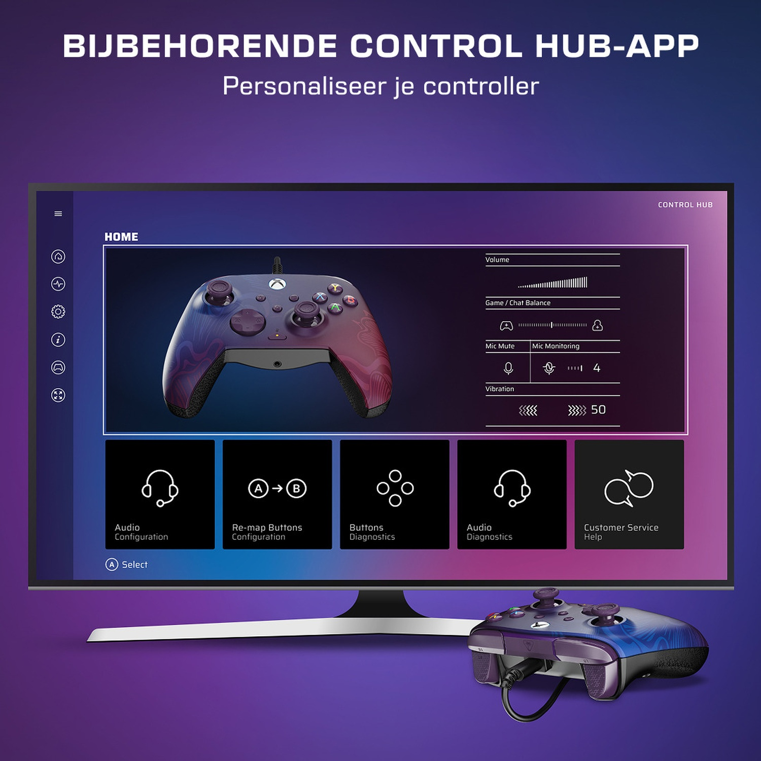 TURTLE BEACH Manette filaire avancée Rematch – Purple Fade (Xbox Series)