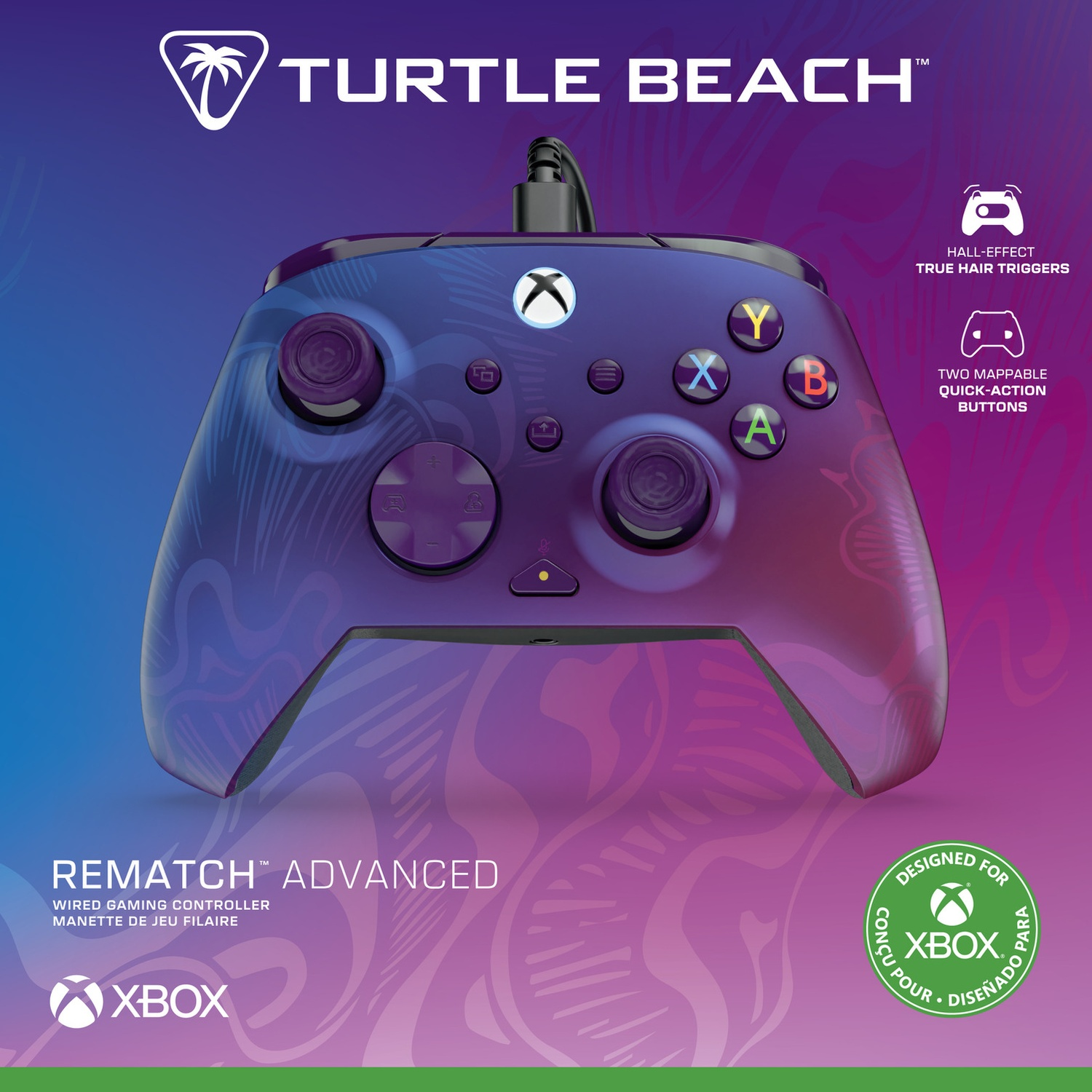 TURTLE BEACH Manette filaire avancée Rematch – Purple Fade (Xbox Series)
