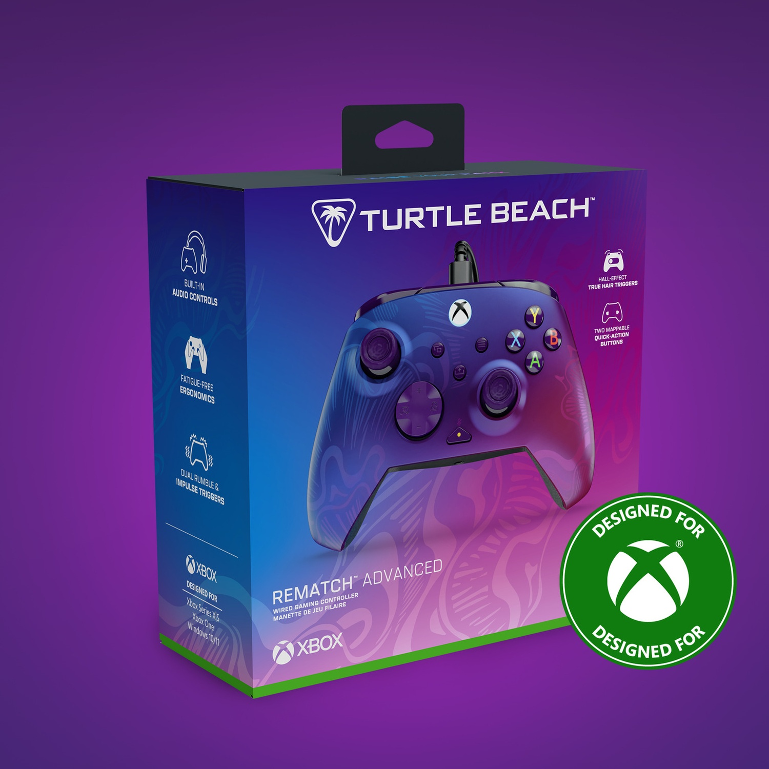 TURTLE BEACH Manette filaire avancée Rematch – Purple Fade (Xbox Series)