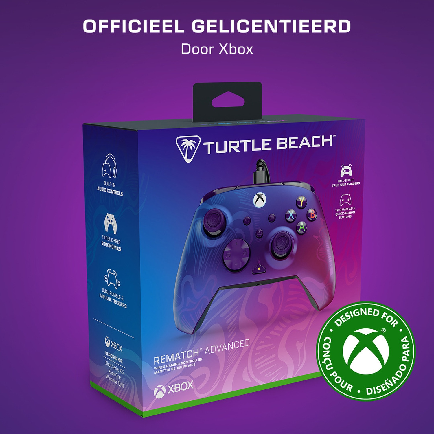 TURTLE BEACH Manette filaire avancée Rematch – Purple Fade (Xbox Series)