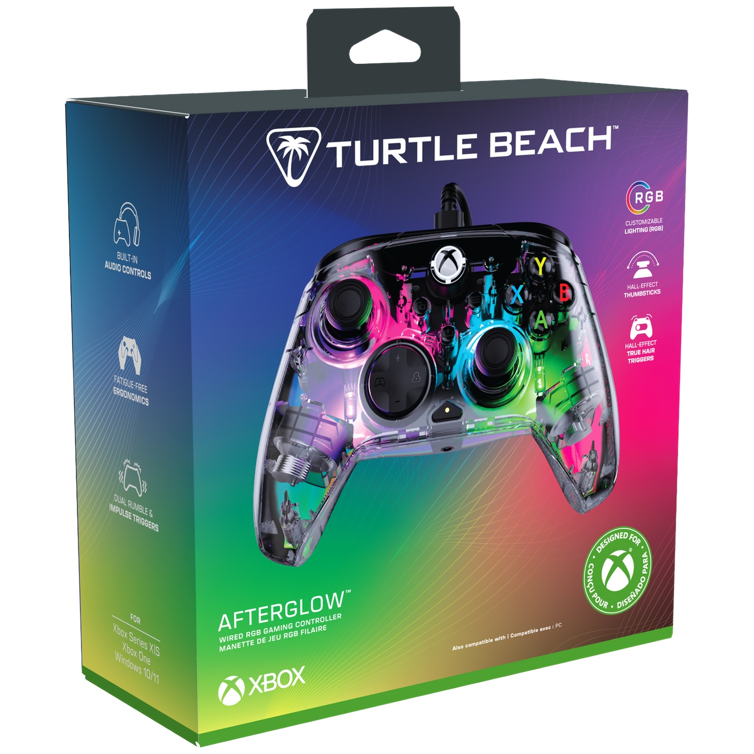 TURTLE BEACH Manette filaire Afterglow Wave – Transparent (Xbox Series, Xbox One, PC)