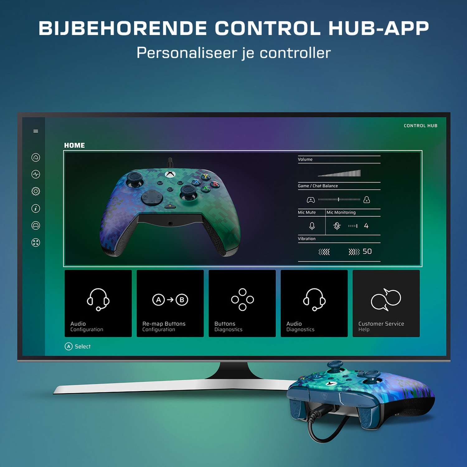 TURTLE BEACH Manette filaire avancée Rematch – Glitch Green (Xbox Series)