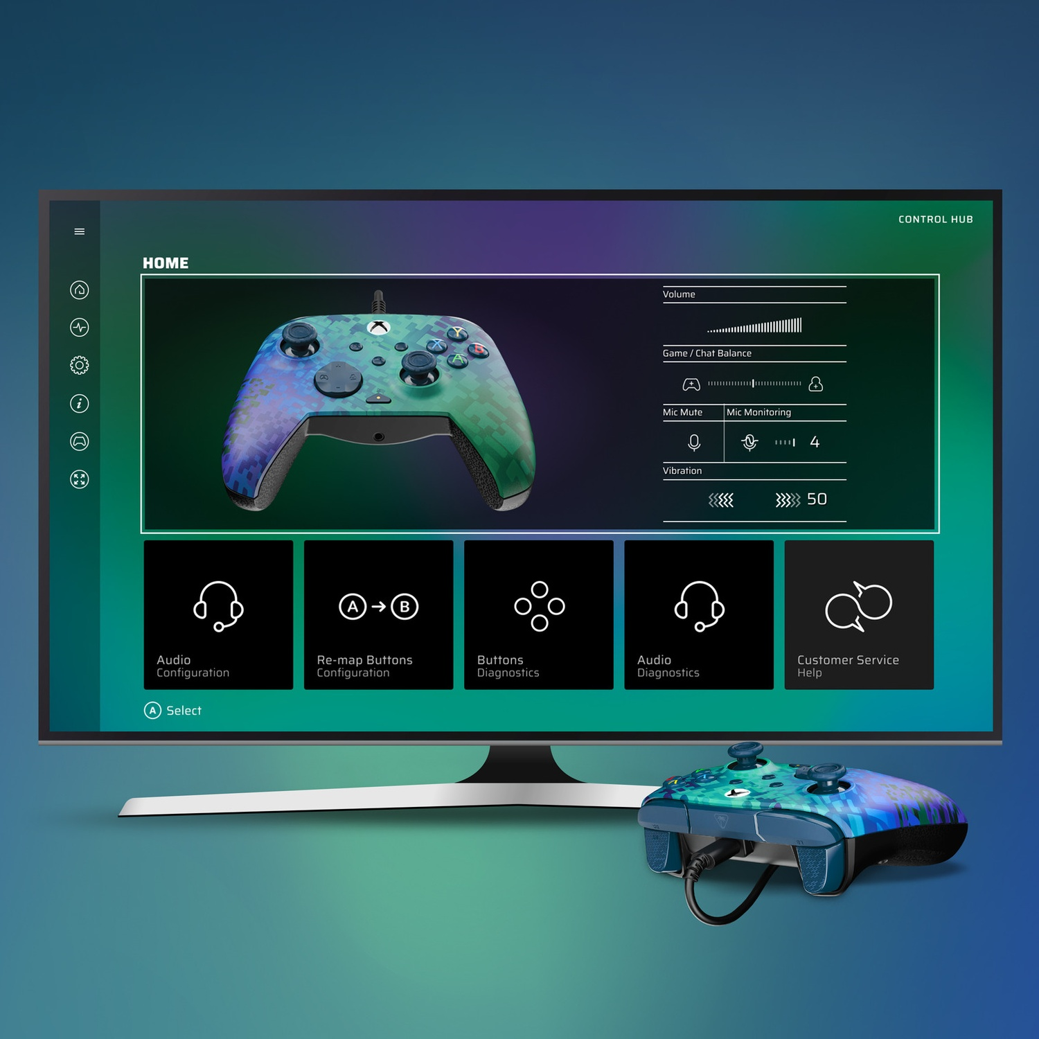 TURTLE BEACH Manette filaire avancée Rematch – Glitch Green (Xbox Series)