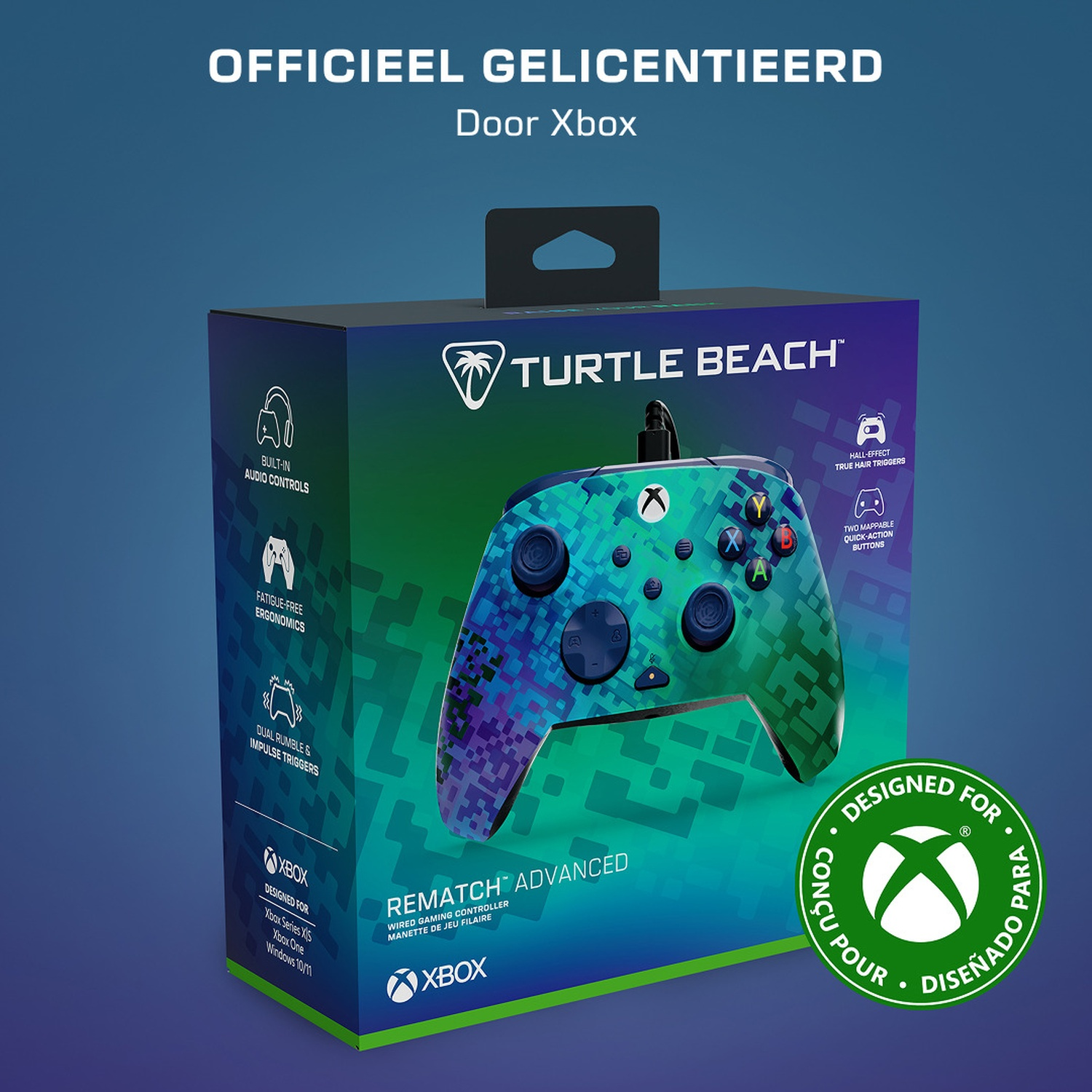 TURTLE BEACH Manette filaire avancée Rematch – Glitch Green (Xbox Series)