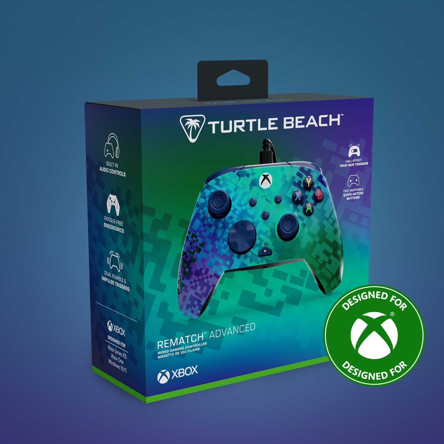 TURTLE BEACH Manette filaire avancée Rematch – Glitch Green (Xbox Series)