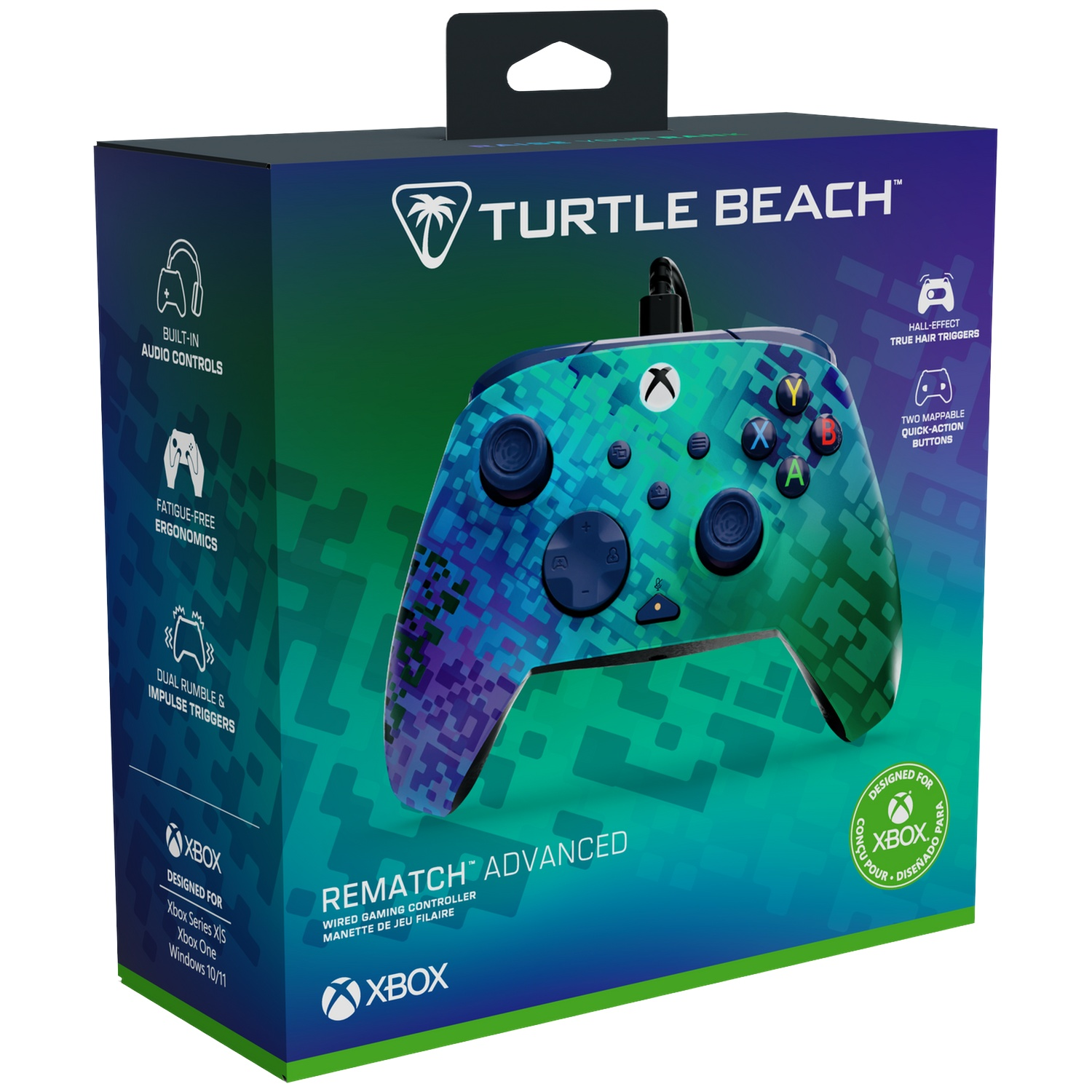 TURTLE BEACH Manette filaire avancée Rematch – Glitch Green (Xbox Series)