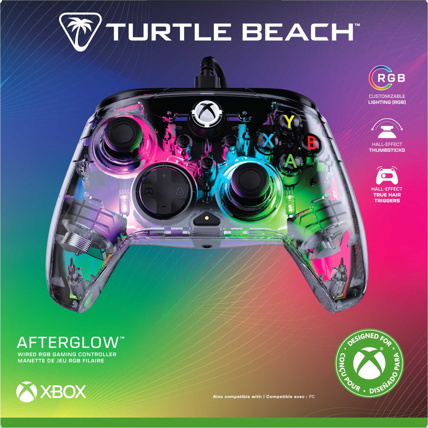 TURTLE BEACH Manette filaire Afterglow Wave – Transparent (Xbox Series, Xbox One, PC)