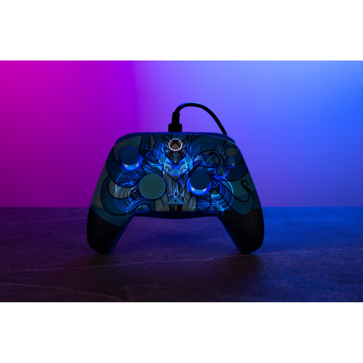 TURTLE BEACH Manette filaire avancée Rematch – Blue Kitsune EverGLOW (Xbox Series)