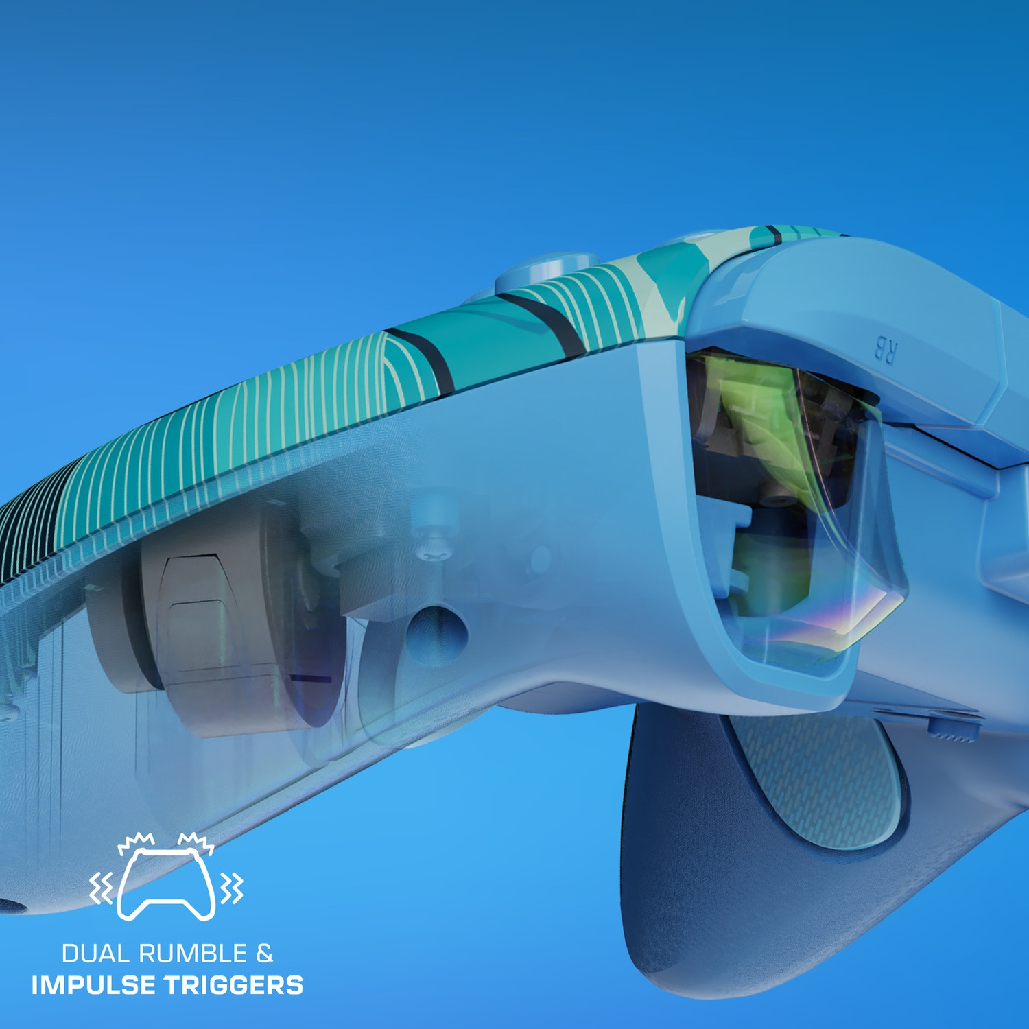 TURTLE BEACH Manette filaire avancée Rematch – Blue Kitsune EverGLOW (Xbox Series)