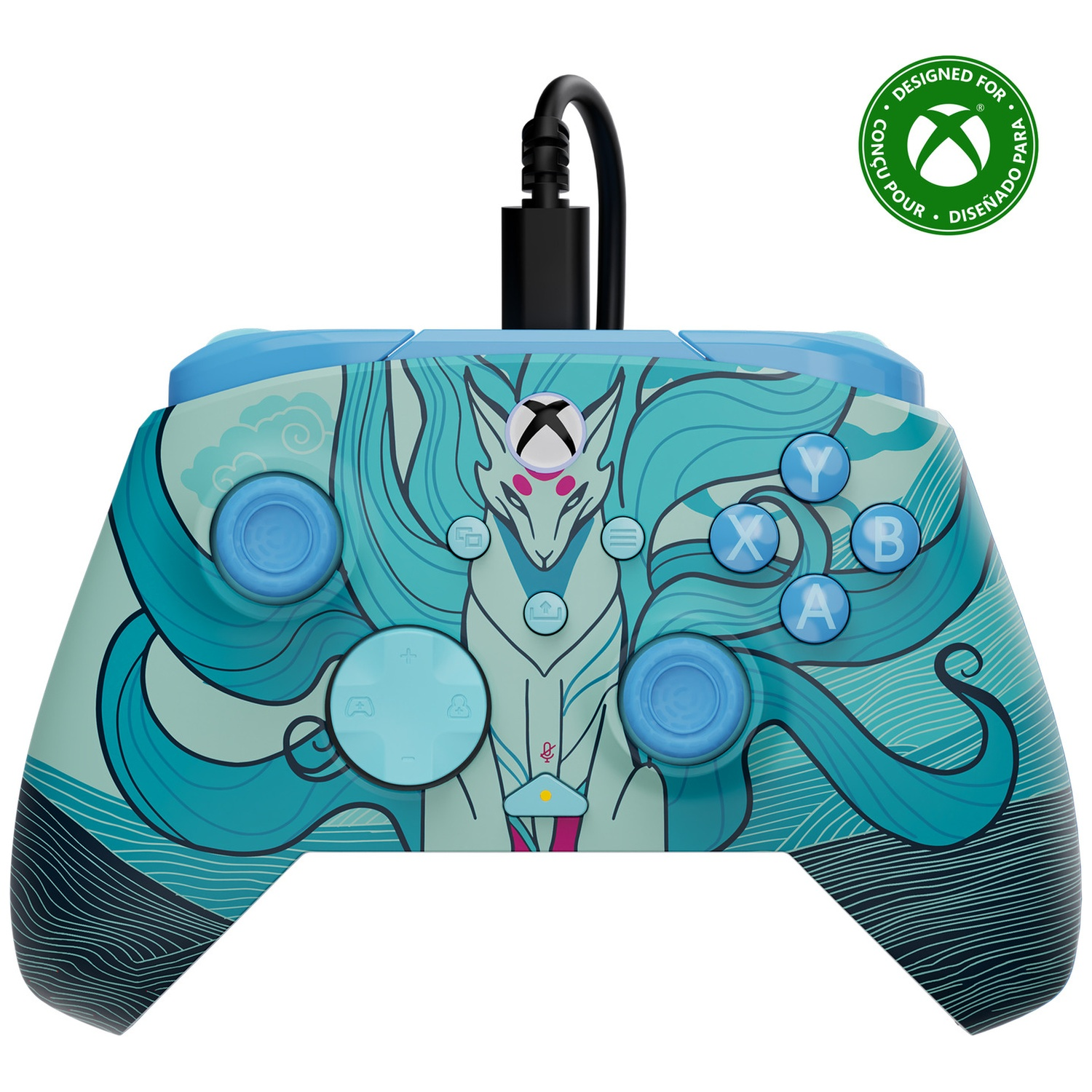 TURTLE BEACH Manette filaire avancée Rematch – Blue Kitsune EverGLOW (Xbox Series)