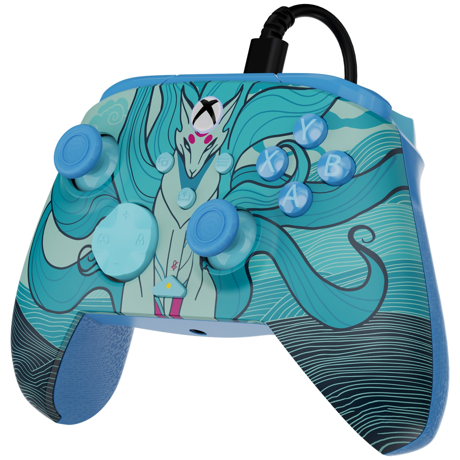 TURTLE BEACH Manette filaire avancée Rematch – Blue Kitsune EverGLOW (Xbox Series)