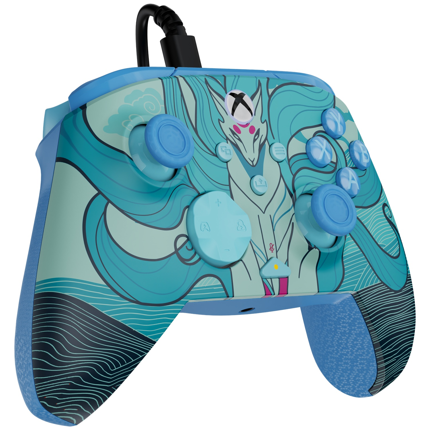 TURTLE BEACH Manette filaire avancée Rematch – Blue Kitsune EverGLOW (Xbox Series)