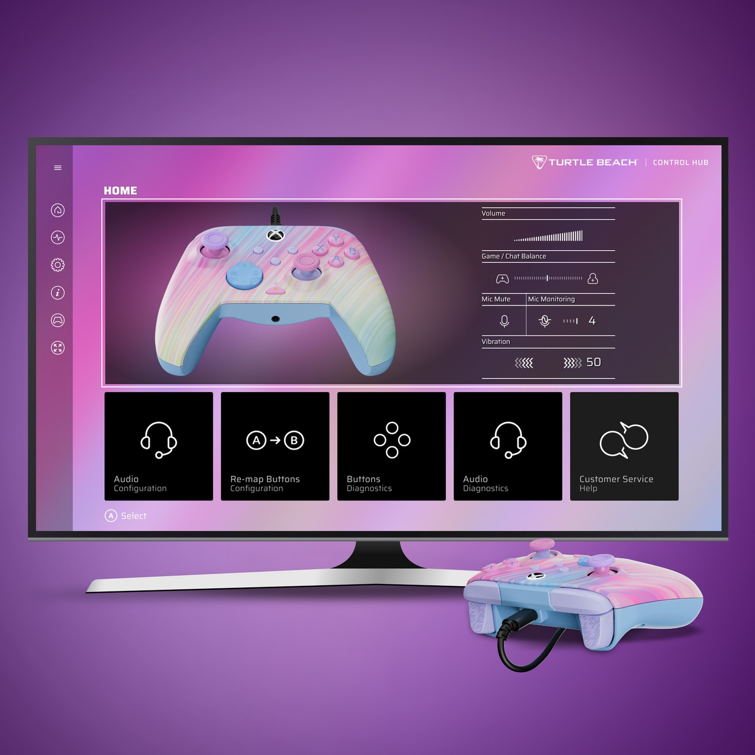 TURTLE BEACH Manette filaire avancée Rematch – Cotton Candy (Xbox Series)