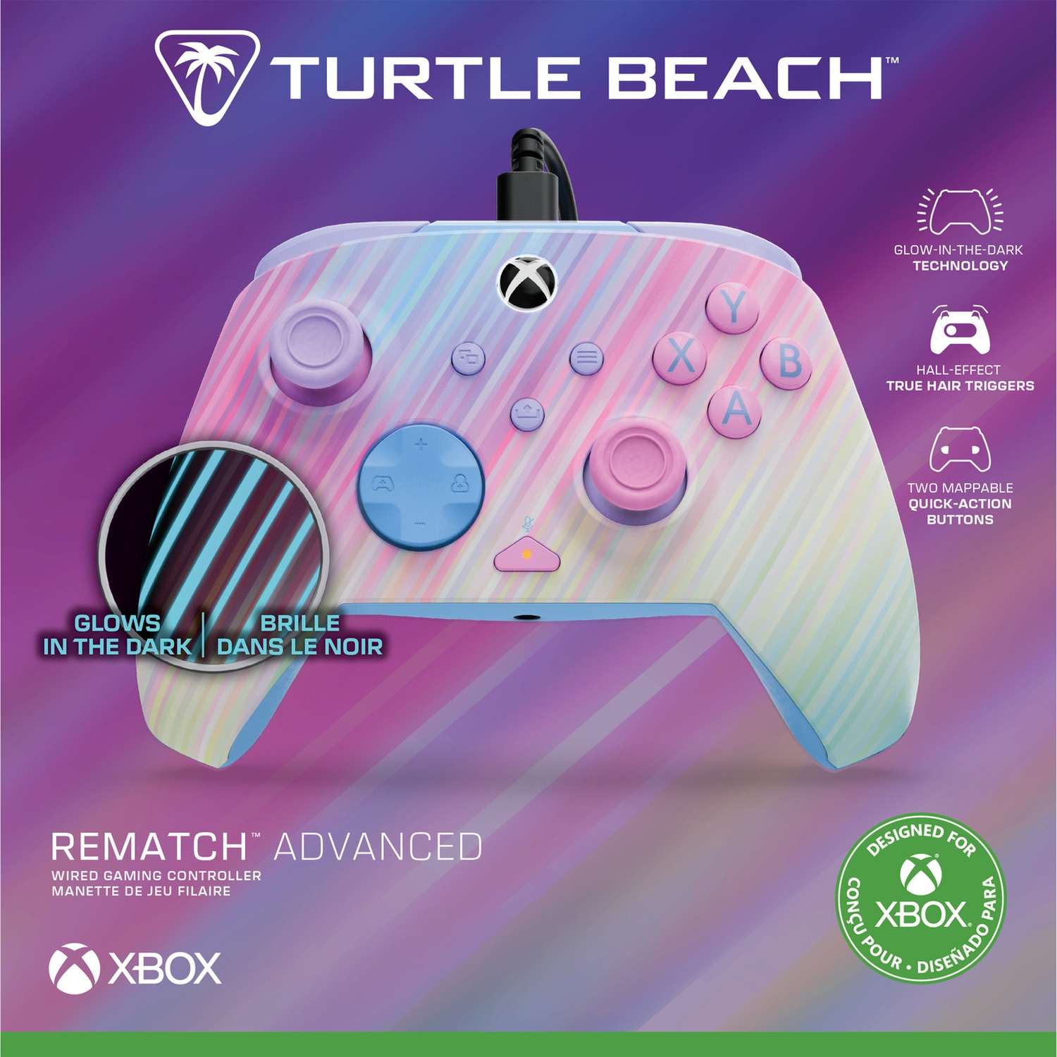 TURTLE BEACH Manette filaire avancée Rematch – Cotton Candy (Xbox Series)