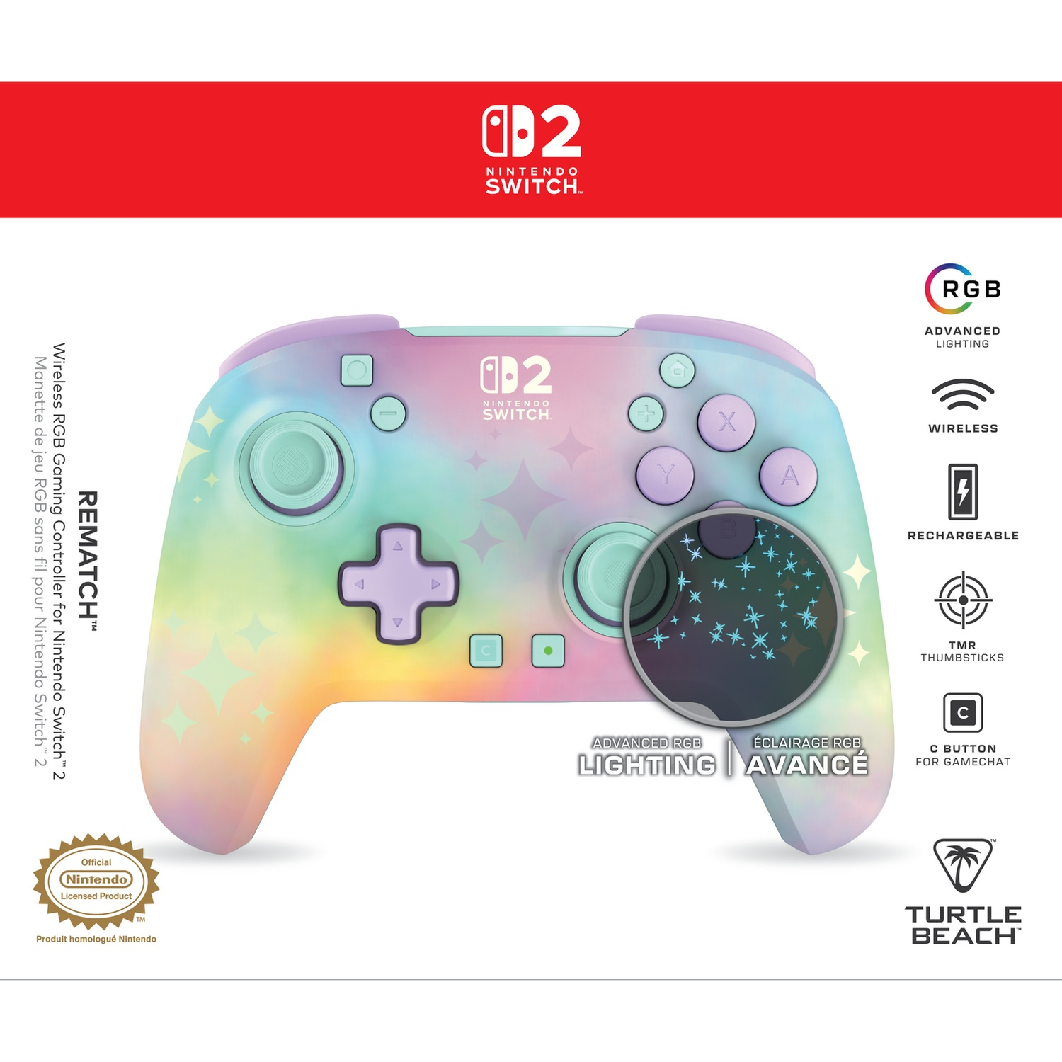 TURTLE BEACH Rematch Wireless - Starry Dream Controller Nintendo Switch 2, Nintendo Switch, Nintendo Switch Lite, Nintendo Switch OLED Meerkleurig