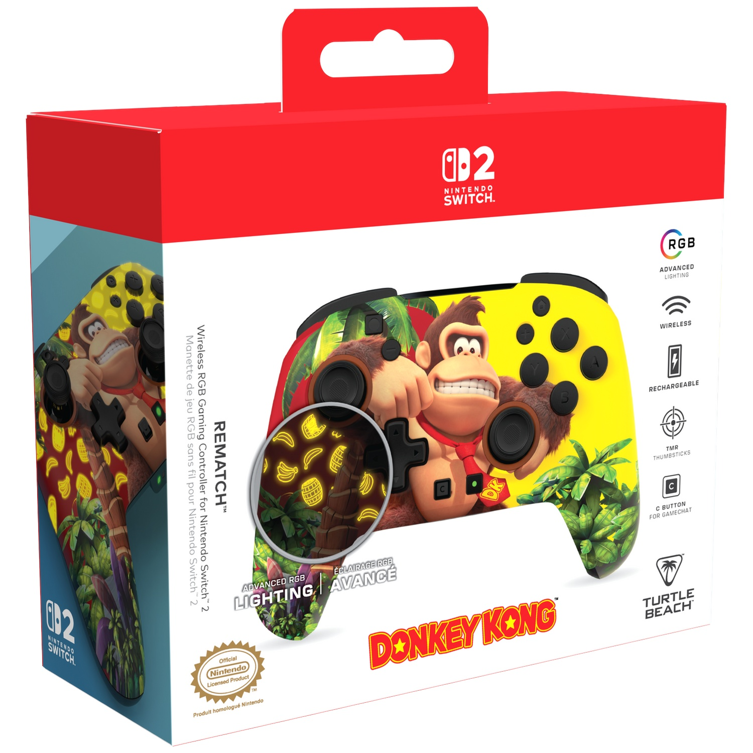 TURTLE BEACH Rematch Wireless - Donkey Kong Jungle Controller Nintendo Switch 2, Nintendo Switch, Nintendo Switch Lite, Nintendo Switch OLED Meerkleurig