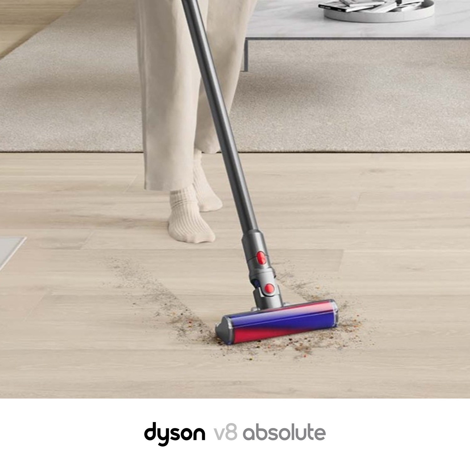 DYSON V8 Absolute - Aspirateur balai avec aspirateur à main - Autonomie 40 min - Argenté