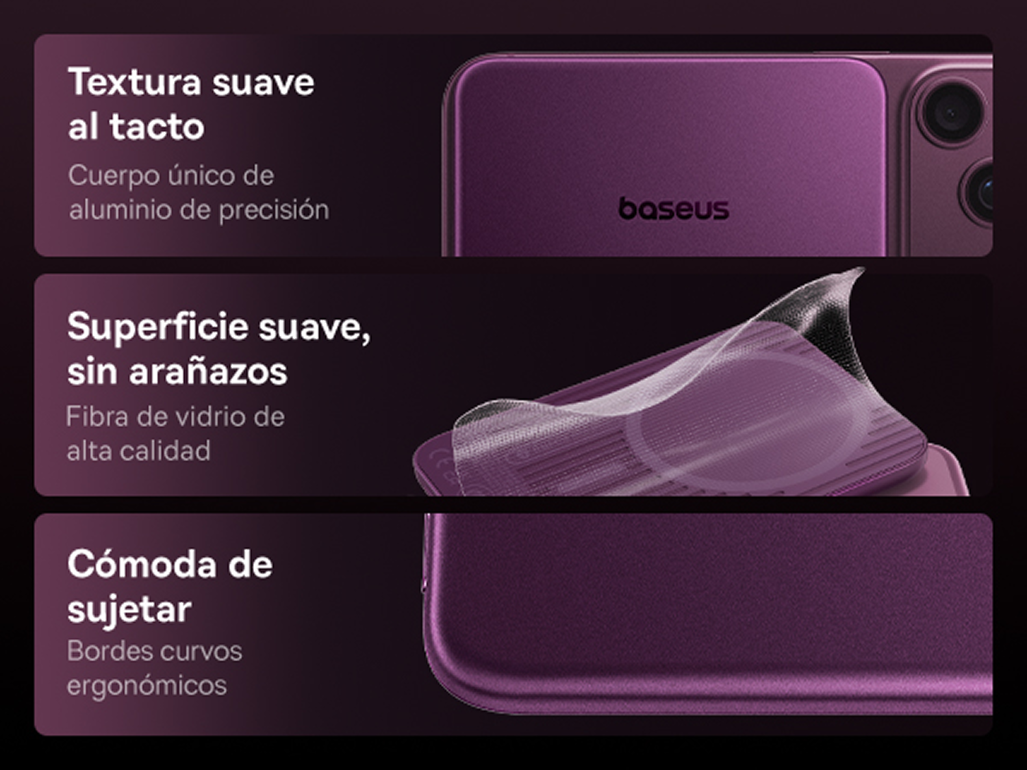 Powerbank - Baseus Picogo Air AM71, 5000 mAh, 22,5W, Carga inalámbrica 15W, USB-C, Ultrafina, Certificado CCC, Dark Cherry