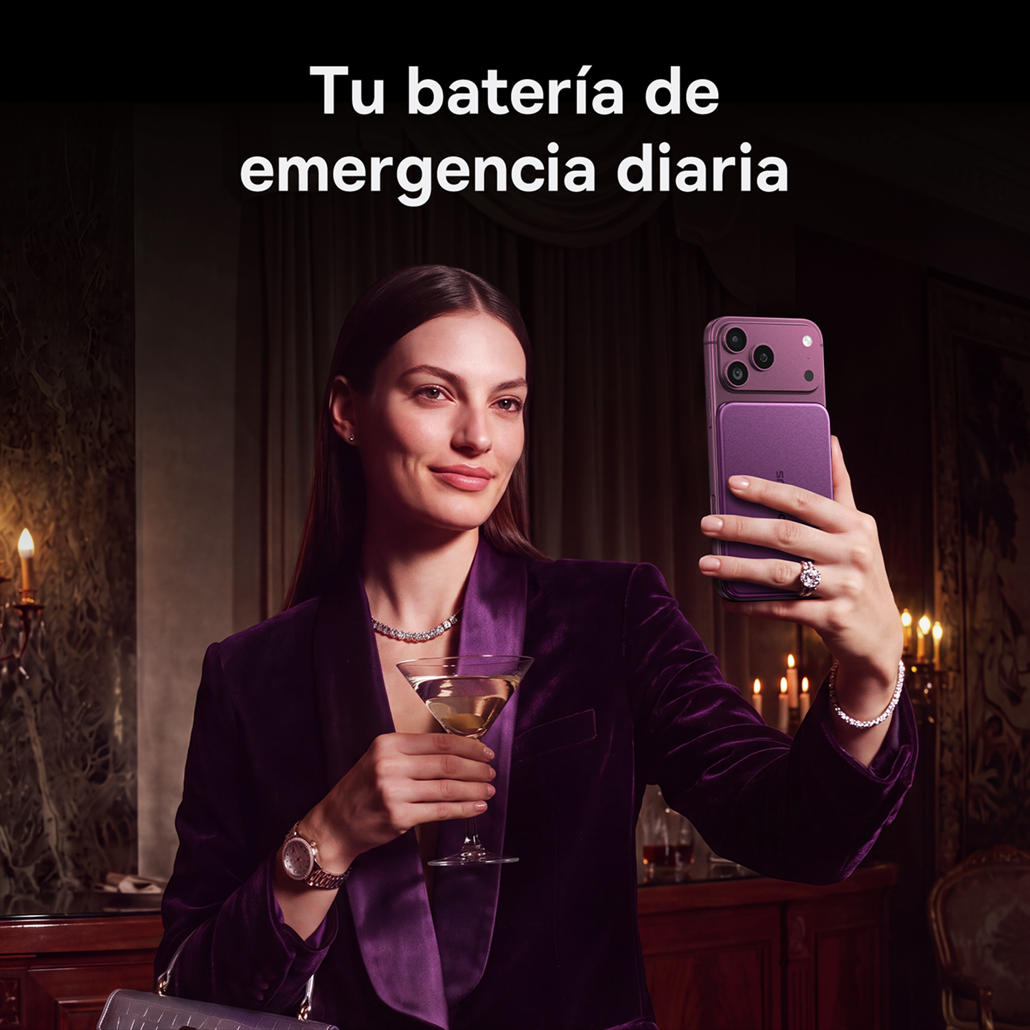 Powerbank - Baseus Picogo Air AM71, 5000 mAh, 22,5W, Carga inalámbrica 15W, USB-C, Ultrafina, Certificado CCC, Dark Cherry