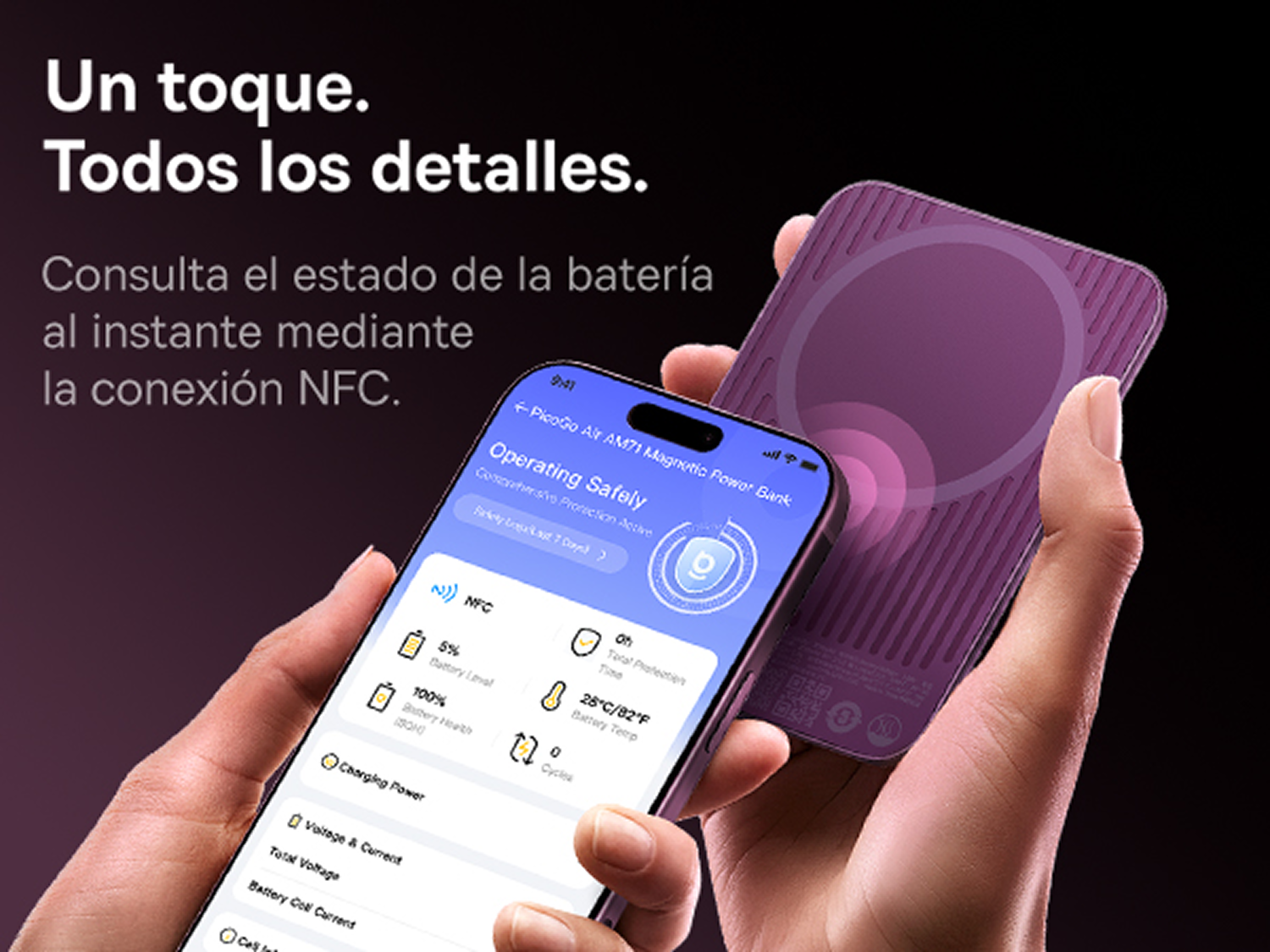 Powerbank - Baseus Picogo Air AM71, 5000 mAh, 22,5W, Carga inalámbrica 15W, USB-C, Ultrafina, Certificado CCC, Dark Cherry