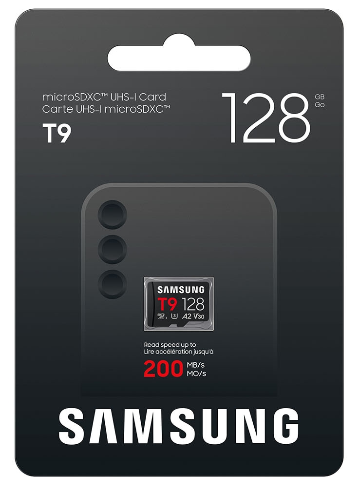 Samsung T9 128 GB-os microSDXC memóriakártya eredeti csomagolásban.