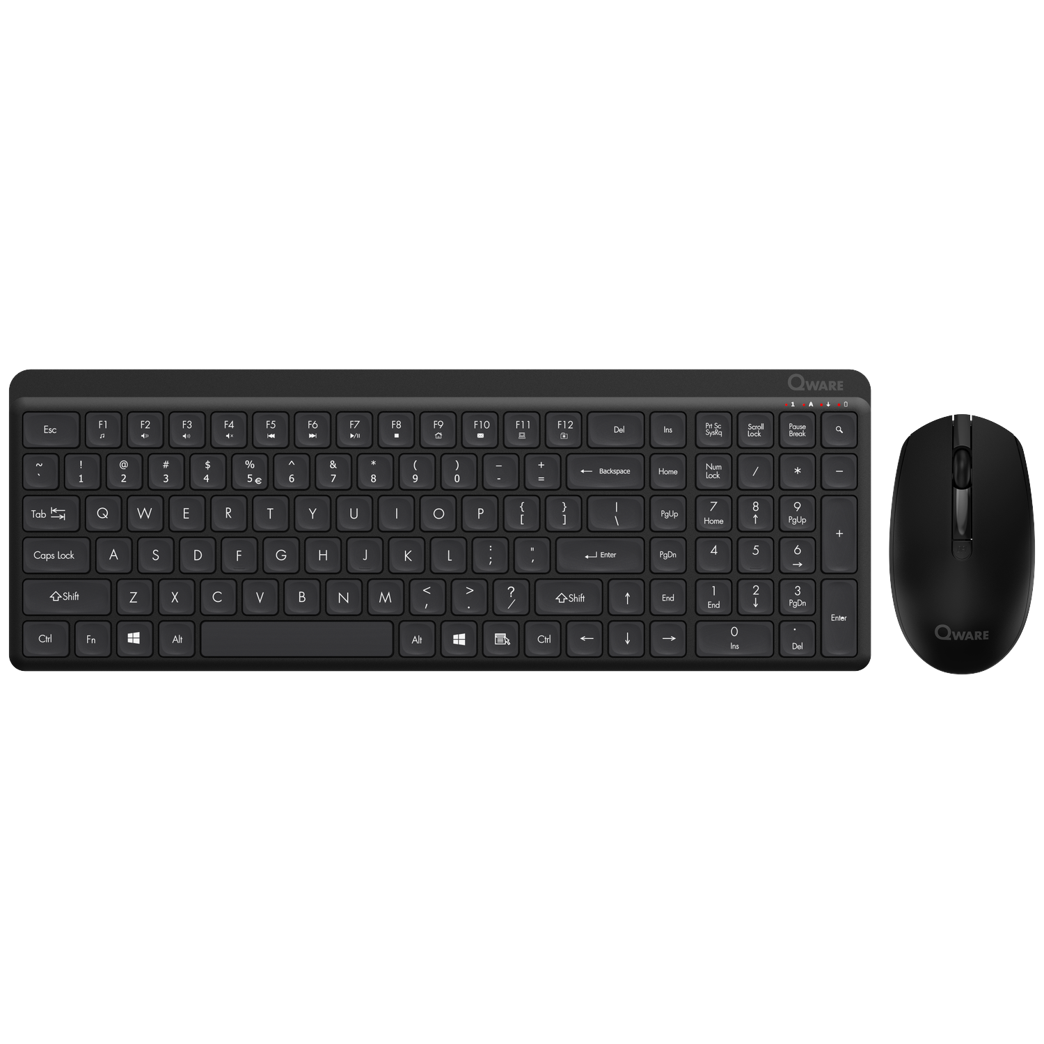 Qware Combo Toledo Draadloos Toetsenbord En Muis Qwerty Black